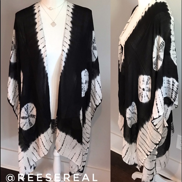 Marcus Adler Other - 1 Left!! Black & White Boho Tye Dye Kimono